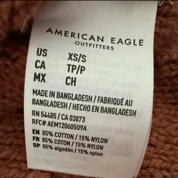 American Eagle Autumn Burnt Orange Knit Cardigan Sweater Boho Duster Small - Picture 9 of 10